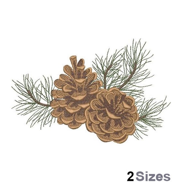 Pinecones - Machine Embroidery Design - 2 Sizes, Pine Tree Cones Embroidery Pattern, Conifer Cone Embroidery Design