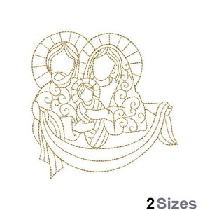 Nativity Holy Family - Machine Embroidery Design - 2 Sizes, Mary And Joseph Embroidery Pattern, Baby Jesus Embroidery Design