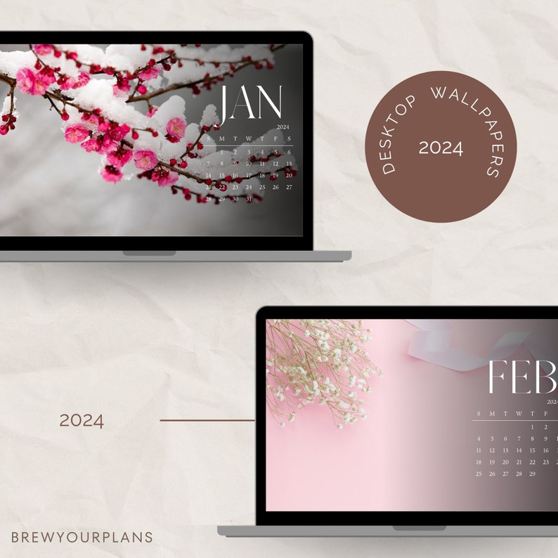 2024 Calendar Month Desktop Wallpapers 2024 Season Wallpapers Aesthetic
