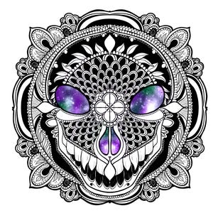 Mandala del Giorno dei Morti Stampa di alta qualità Teschio ornamentale del Dia De Los Muertos