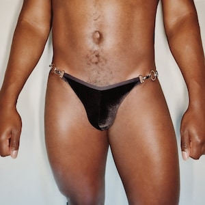 Breve gancio | Velvet Mesh Man Singlet Leotard Thong Gay Swimsuit Lingerie String Herren Slip Femboy Fishnet Stipper Gogo