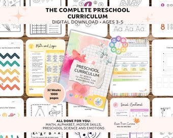 Comprehensive Preschool Curriculum | 1000+ Pages | Done for You 32 Week Learning Plan | Digital Download