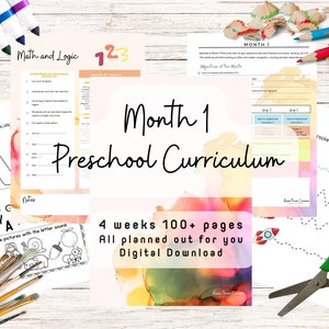 Pre-K Curriculum Month 1 | 100+ Pages | 4 Week Learning Plan | Digital Download