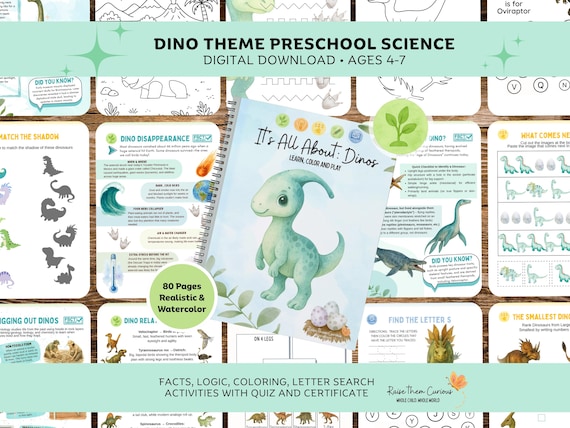 Dinosaur Activity Book: Preschool & Kindergarten Science (Digital Download)