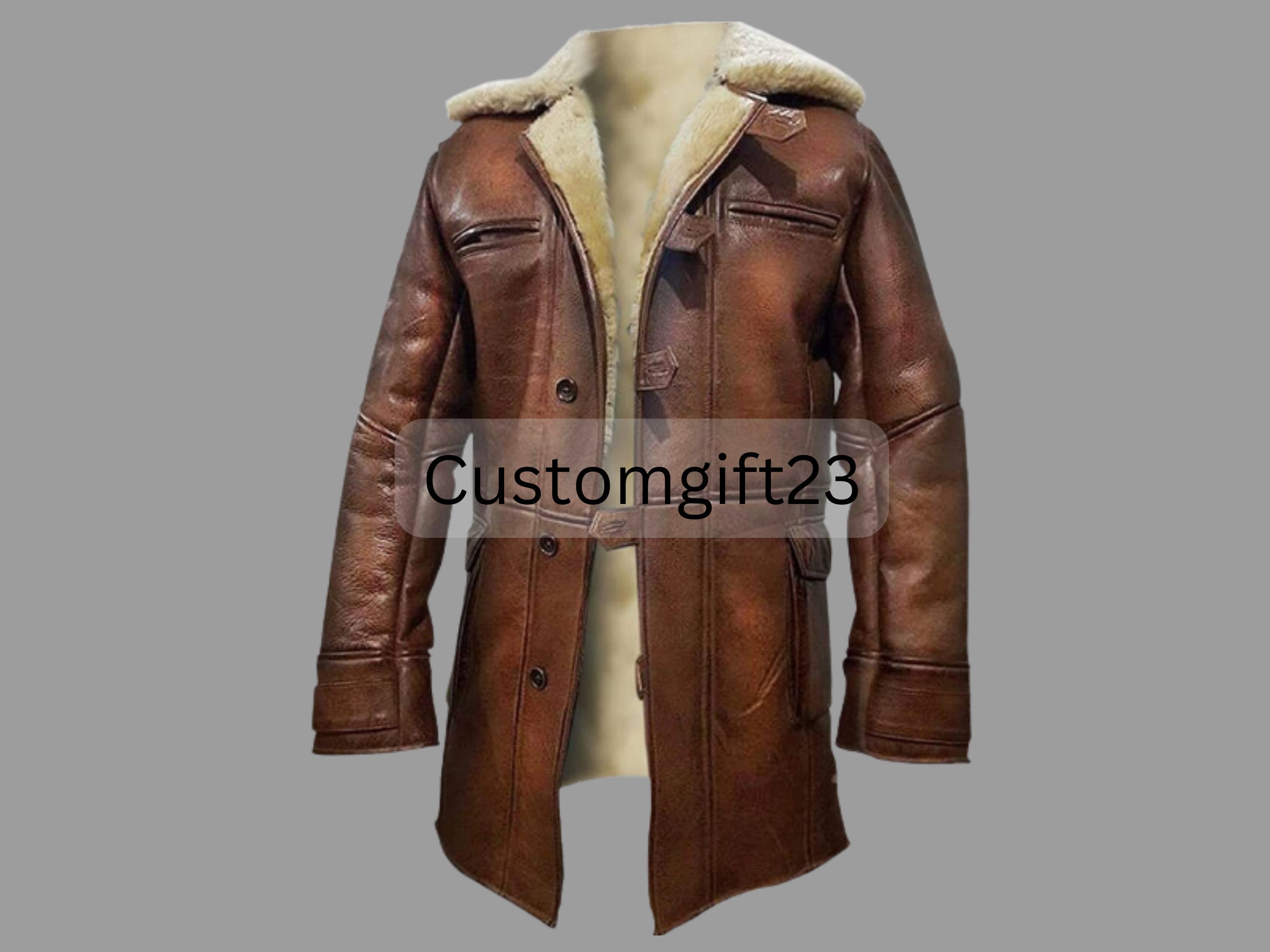 Mens swedish bomber top shearling bane coat