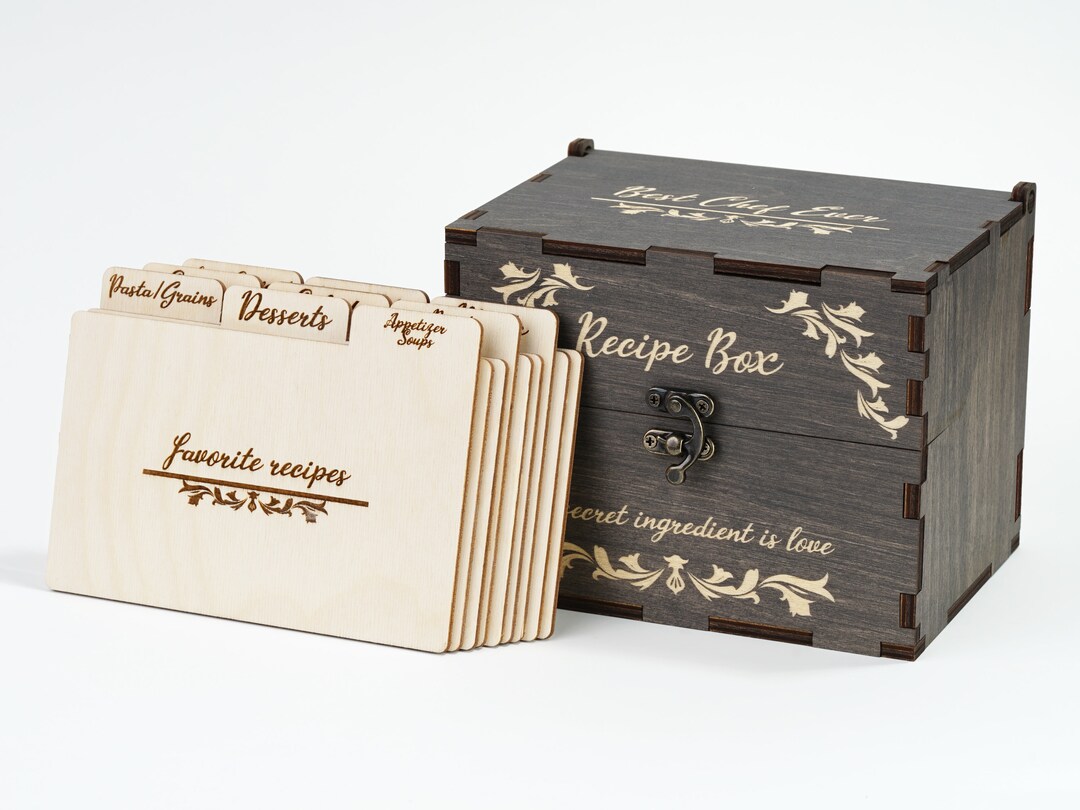 Personalized Recipe Box Family Wood Recipe Box Custom Wooden Etsy