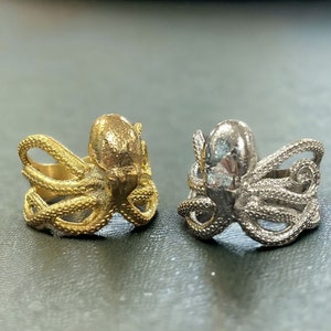 Handmade 925 Silver Octopus Ring: Sea Animal Jewelry