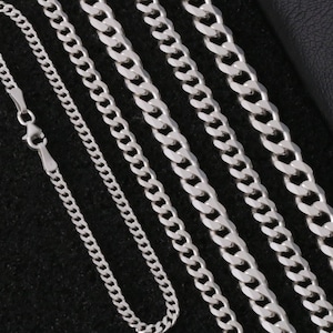 925 Silver Mens Bracelets, Sterling Silver Cuban Curb Chain Bracelet, Chain Bracelet, Cuban Link Silver Bracelet, Men Bracelet, Gift For Him