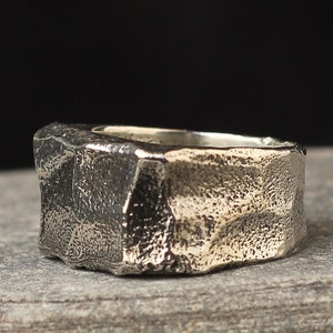 Sterling Silver Ring, Handmade Men Ring, Mens Ring, Unique Ring for Man, Silver Signet Ring, Memorial Gift for Him