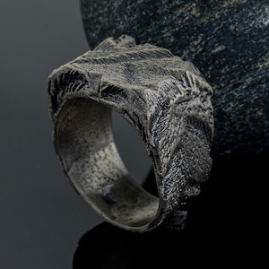 Silver Engraved Men Ring, Sterling Silver Handmade Ring, Mens Ring, Gothic Men Ring, Vintage Ring, Husband Gift, Memorial Gift, Gift for Him