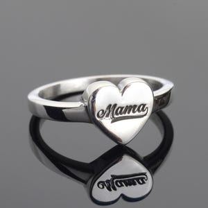 Anel de prata 925k com letra e coração, anel personalizado para o amante, anel com letra minimalista para o amante, anéis personalizados para ele e para ela, joias para amantes