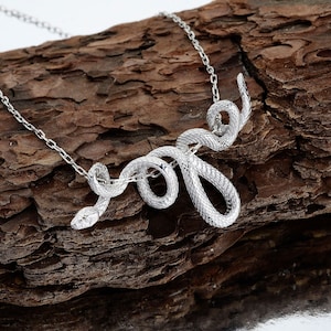 Sterling Silver Snake Handmade Necklace, Shiny Silver Snake Pendant,Serpent Pendant, Pendant Accessory,Gift For lover, Gift For Special Day