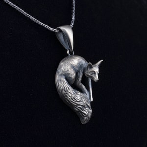 Fox Handmade Serling Silver Necklace, Fox Pendant, Chain Necklace Pendant Boyfriend Gift Pendant Accessory, Fox Necklace Gift For Lover