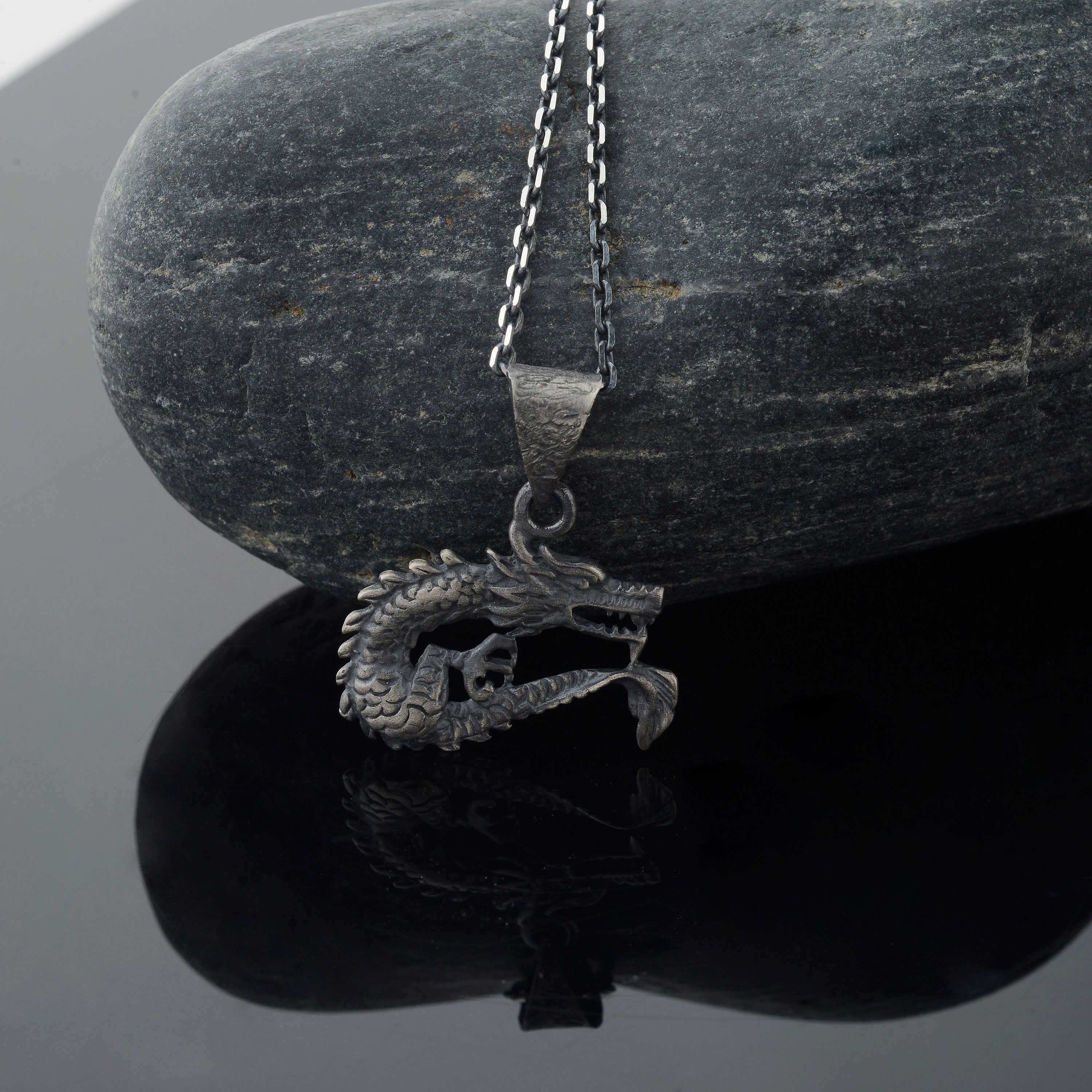 GTHIC Wikinger Halskette - Drachen Anhänger Aus Edelstahl