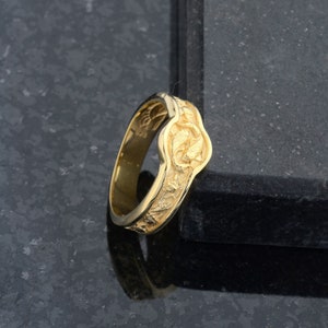 Japanese Koi Fish Band Ring, Handmade Men Ring, Mens Ring, Unique Ring for Man, Silver Signet Ring, Memorial Gift for Him image 6