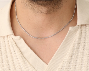 925 Sterling Silver Byzantine Chain Necklace, Christmas Mens Gift