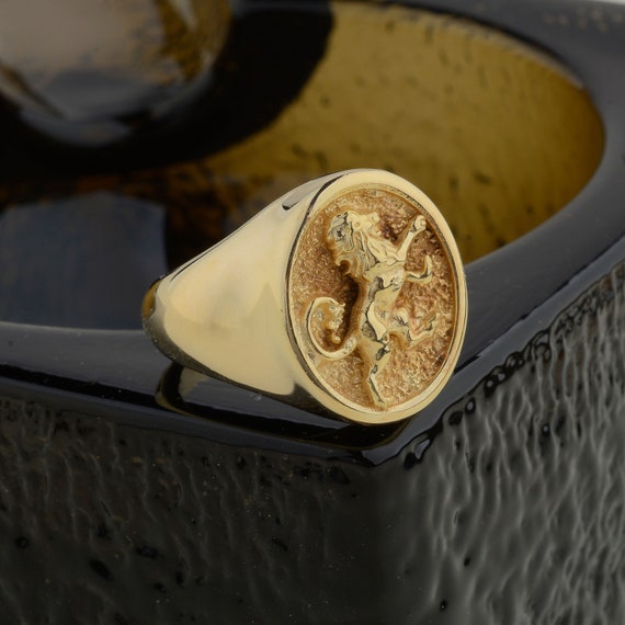 10k gold sale lion head ring