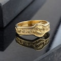 10k Gold Japanese Koi Fish Band Ring, Japan Ornament Carp Ring, Mens Rings, Unique Ring for Man, Gold Stackable Ring, Gift For Boyfriend