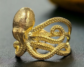 Handmade Octopus Ring: Sterling Silver Sea Animal Jewelry