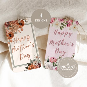 Mother’s Day gift tags INSTANT DOWNLOAD, Female Mother’s Day, favor tags, tags for mom, floral, printable, MDT001