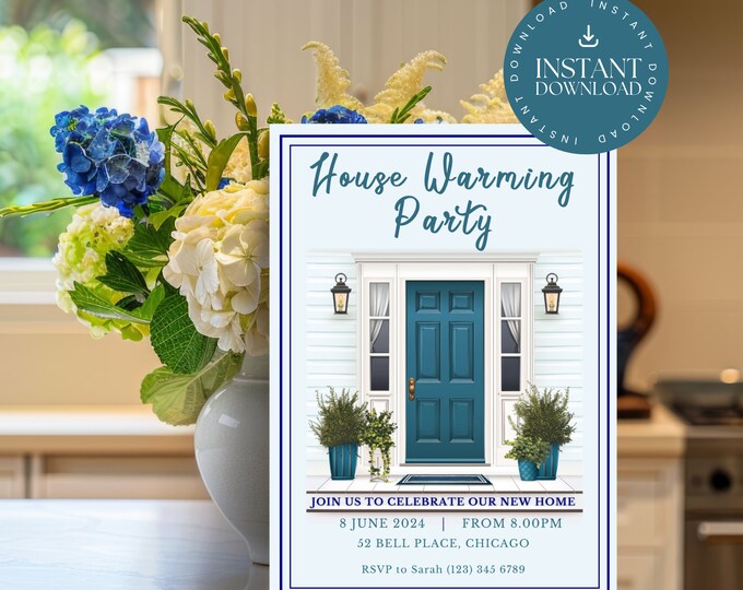 House Warming Party Invitation INSTANT DOWNLOAD, Personalized New Home ...