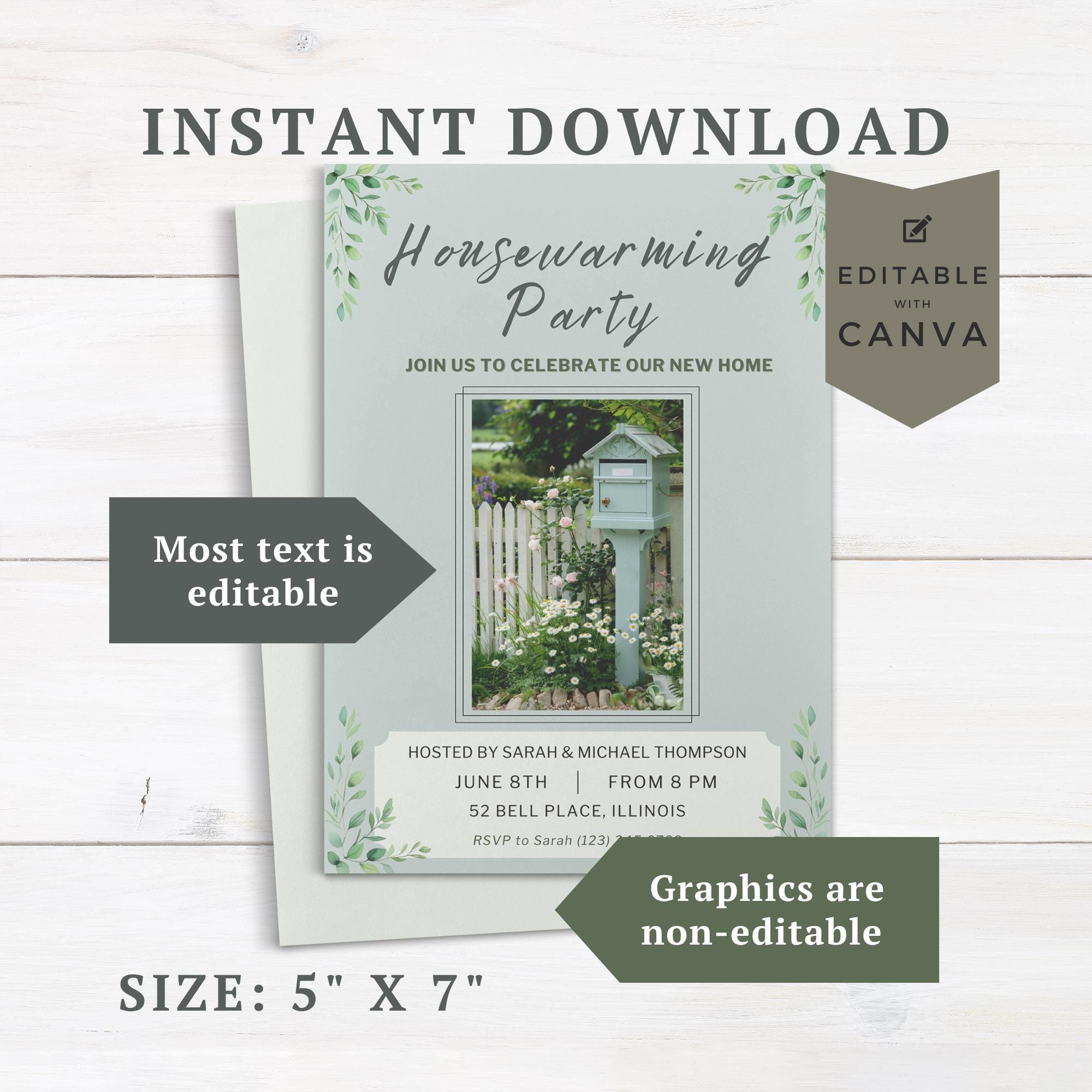Housewarming Party Invitation, INSTANT DOWNLOAD, Personalized New Home ...