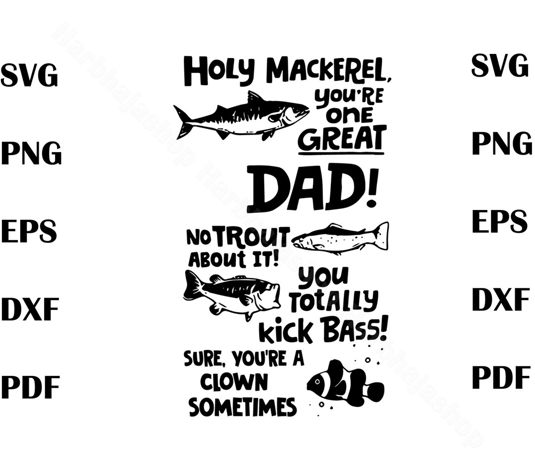 Holy Mackerel Youre One Great Svg Fathers Day Svg Etsy UK