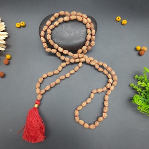 Two Face Java Rudraksha Mala 108 Beads 8mm for Healing Meditation and Prayer