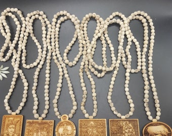 Natural Tulsi Mala, 108 Bead Japa Necklace, Holy Basil Meditation Prayer Beads
