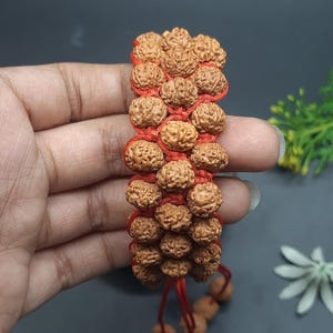 5 Mukhi Rudraksha Armband Nepal | Naturheilperlen | Fünf-Gesichter-Armband für spirituellen Schutz, Meditation, Yoga & positive Energie