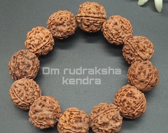 4 Mukhi Four Face Rudraksha Bracelet From Nepal in Elastic - Spiritual Healing & Clarity