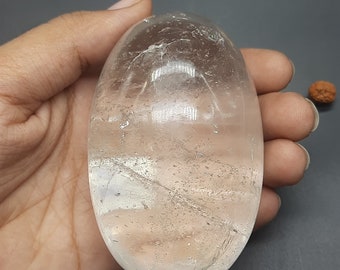 Pure Sphatik Clear Quartz Shiv Lingam | Sacred Hindu Crystal Lingam | Spiritual Healing and Meditation Stone | 3.14 inch, 295g