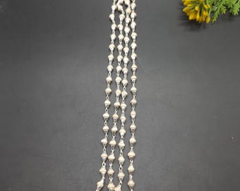 Rama Tulsi Mala 108 Holy Basil Prayer Beads Silver Japa Necklace for Krishna Meditation