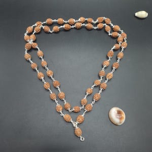 4 Mukhi Four Face Java Rudraksha Mala 54+1 Bead with Pure Silver | Spiritual Healing Jewelry 8-9 mm Beads