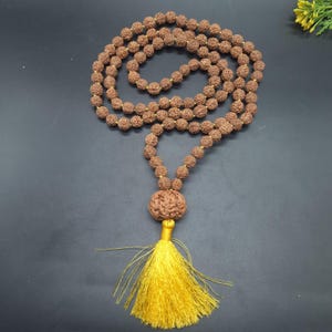 5 Mukhi Five Face Java Rudraksha Mala with 5 Mukhi Nepal Sumeru Rudraksha 108+1 beads 8-9mm Rudraksha Mala