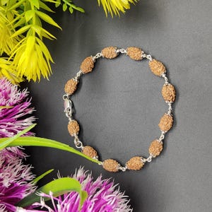 3 Mukhi Three Face Java Rudraksha Bead Bracelet with Pure Silver | Spiritual Healing Jewelry 11mm