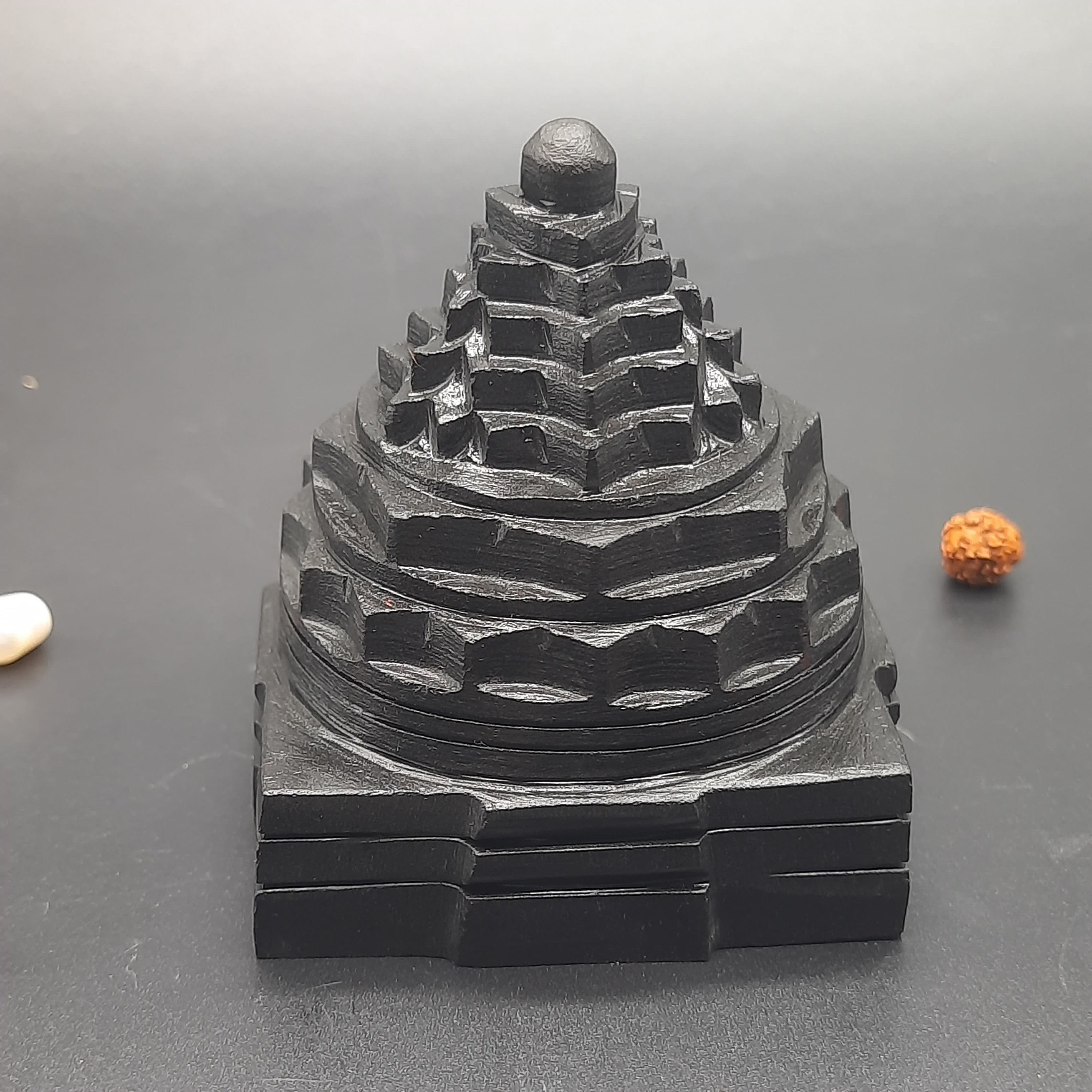 Divine Shaligram Meru Shree Yantra for Wealth, Health & Prosperity 2inch, 275-330 gram