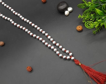 Parad Beads Mala | Para Mercury Jaap Mala | Healing Yoga | Meditation Mala | Siddha Parad Mala 108+1 Beads 6mm