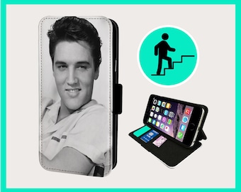 ELVIS GENTLE SMILE – Flip-Handyhülle iPhone/Samsung aus veganem Kunstleder