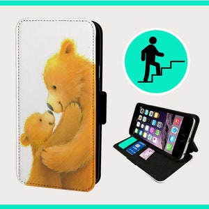 SWEET BEAR LOVE Pais e Filhos - Capa para celular flip iPhone/Samsung Couro sintético vegano
