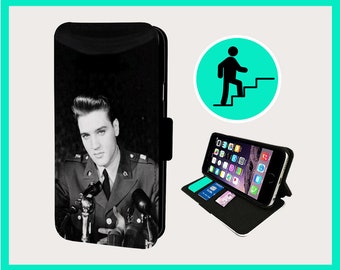 ELVIS NATIONAL SERVICE - Flip Tasche iPhone/Samsung Vegan Kunstleder