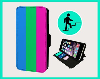 POLYSEXUAL PRIDE FLAG  - Flip phone case iPhone/Samsung Vegan Faux Leather