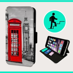 ICONIC LONDON SCENE - Flip-telefoonhoesje iPhone/Samsung veganistisch kunstleer