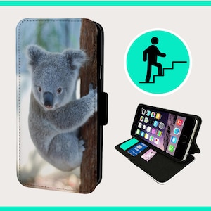 KOALA HUGGING TREE - Flip-telefoonhoesje iPhone/Samsung veganistisch kunstleer