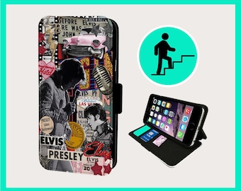 ELVIS AMAZING MONTAGE - Flip phone case iPhone/Samsung Vegan Faux Leather