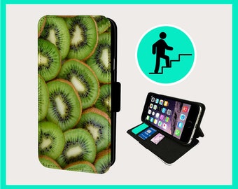 KIWI JUICY FRUIT  - Flip phone case iPhone/Samsung Vegan Faux Leather