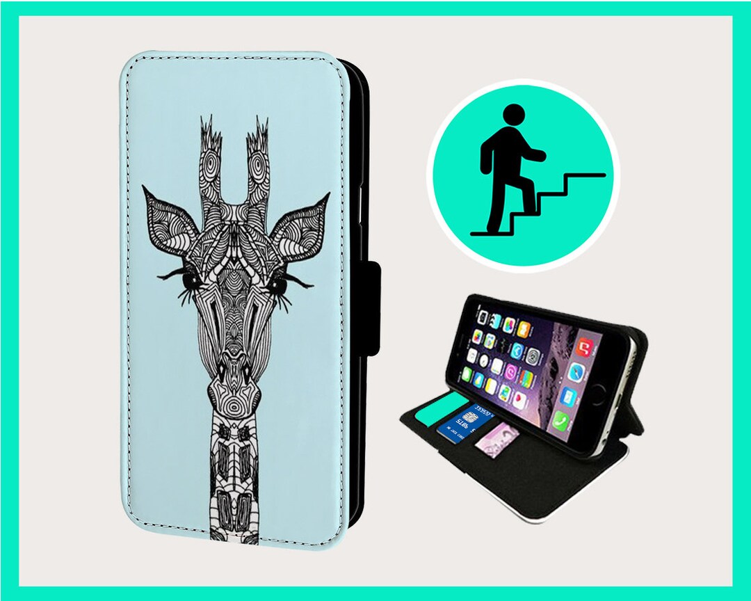 AZTEC GIRAFFE ART - Flip Phone Case Iphone/samsung Vegan Faux Leather ...