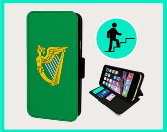 BEAUTIFUL IRISH HARP - Flip phone case iPhone/Samsung Vegan Faux Leather