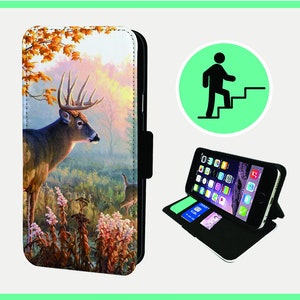 SCOTTISH STAG DEER nature - Flip-telefoonhoesje iPhone/Samsung Veganistisch kunstleer