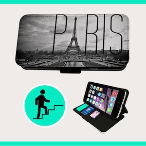 PARIS CITY AMOUR - Flip-telefoonhoesje iPhone/Samsung veganistisch kunstleer
